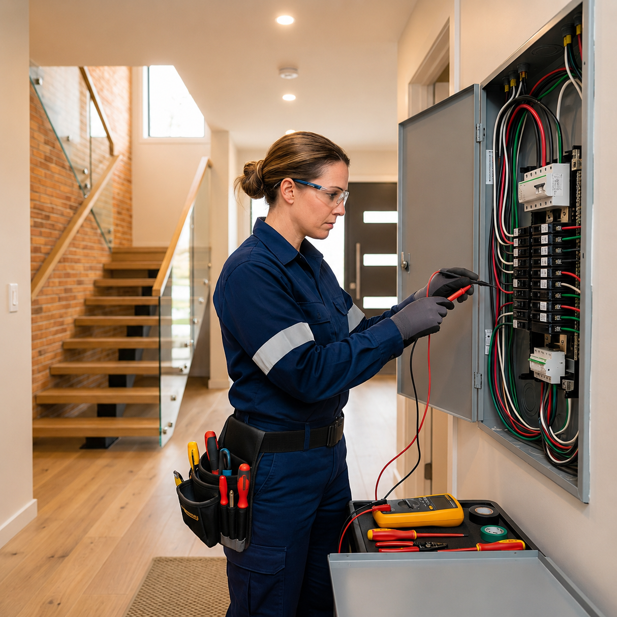 Professional Electrician at Work